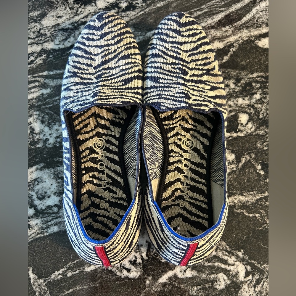 Rothy’s navy Zebra loafers 10.5